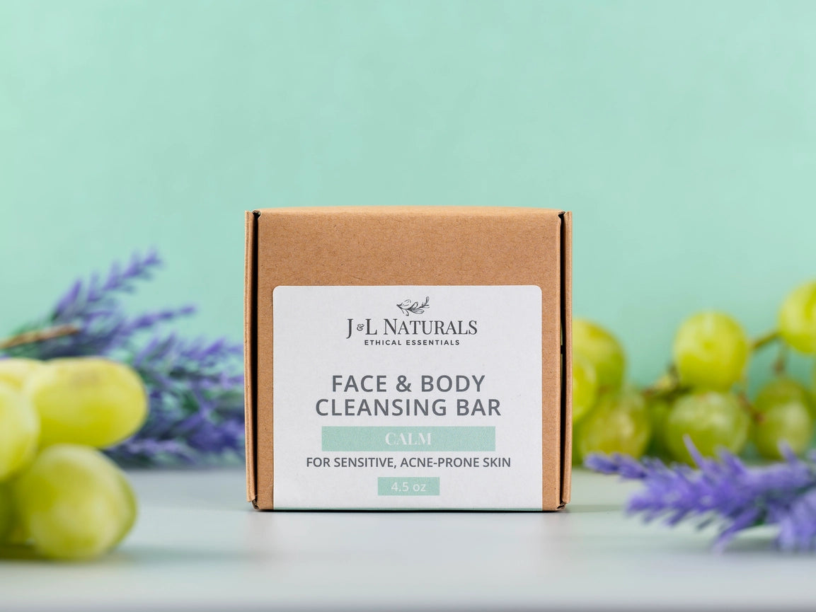 J&L Naturals Face and Body Cleansing Bar - Calm image