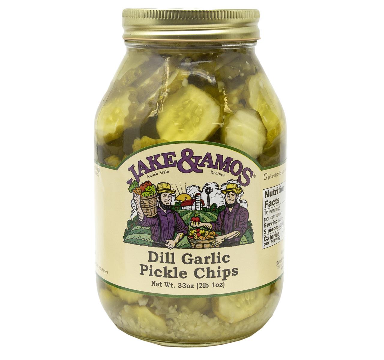 J&A Dill Garlic Pickle Chips Qt.