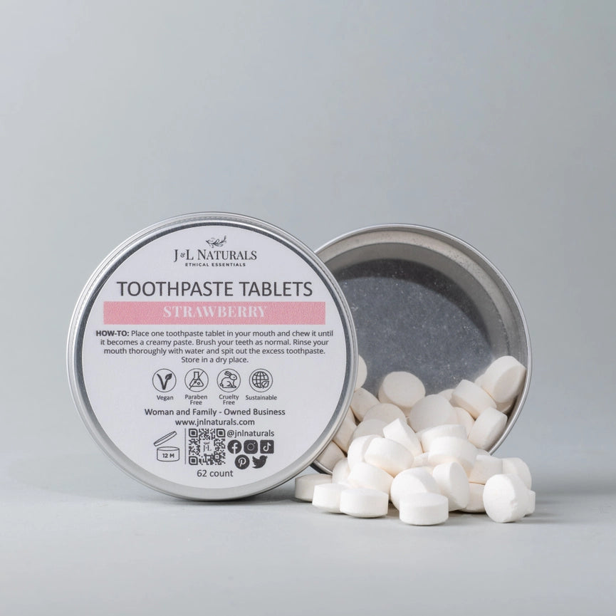 J&L Naturals Toothpaste Tablets - Strawberry image