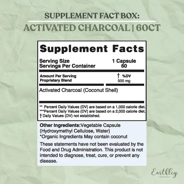 Earthley Wellness Activated Charcoal Capsules